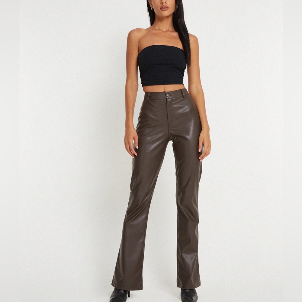 Motel Rocks - Zoven Trouser in Pu Dark Chocolate - M